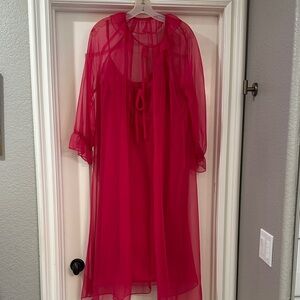 Sheer Raspberry Cover-Up with Matching Neglige